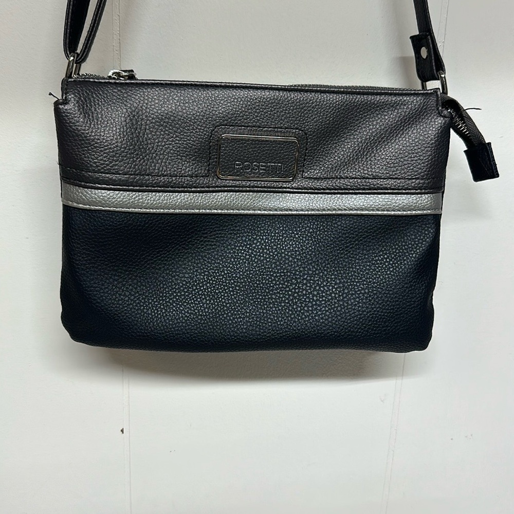 Rosetti Black and Gray Messenger Bag Sleek Design